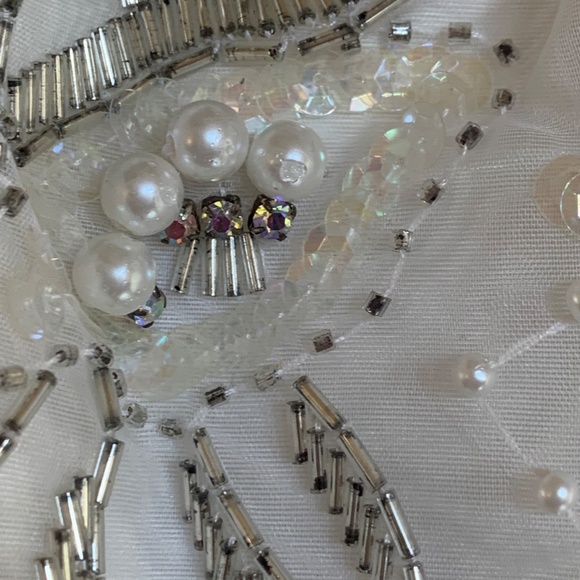 1987 Antique/ Vintage Dress - White with beaded embellishments women's Small - Picture 8 of 16